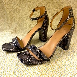 A New Day Snakeskin Square Toe Heels, size 9.5, NEW